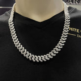 21.00 CT. Diamond Cuban Chain in 14KT Gold (11.5mm) - White Carat - USA & Canada